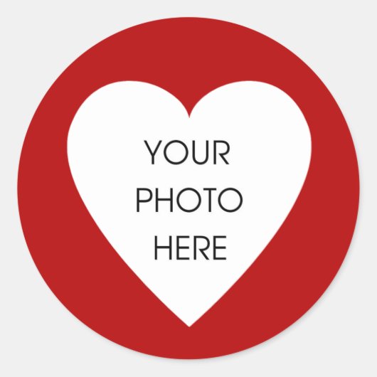 赤いハート縁どシール ラウンドシール (正面)