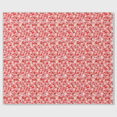 赤いハート背景 ラッピングペーパー (フラット)