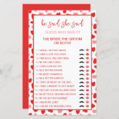 赤いハート花嫁または花婿が誰がゲームを言ったか推測 (正面/裏面)