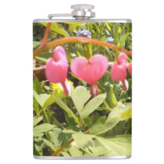 赤いハート花 フラスク (正面)