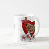 赤いハート蝶の花ヴァレンティーンズデイラブウ コーヒーマグカップ (正面右)