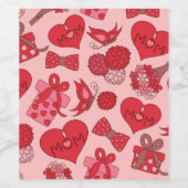 赤いハート蝶蝶の花 – 母の日 ワインラベル (シングルラベル)