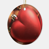 赤いハート装飾品 セラミックオーナメント (左)