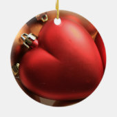 赤いハート装飾品 セラミックオーナメント (裏面)