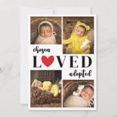 赤いハート選ばれた愛された採用された写真コラージュ 案内状 (正面)