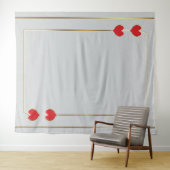 赤いハート金ゴールドカード写真の背景 タペストリー (インサイチュ(横))