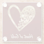 赤いハート金ゴールド ガラスコースター (裏面)