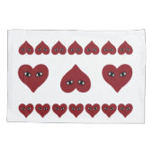 赤いハート顔 枕カバー (裏面)