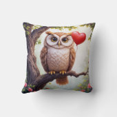 赤いハート風船付きフクロウ クッション (裏面)