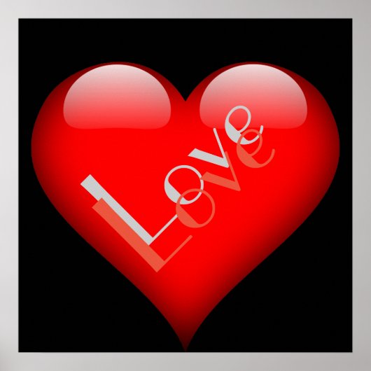赤いハート魅力的なパリジャン結婚ラブ ポスター (正面)