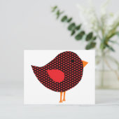 赤いハート鳥 ポストカード (スタンド正面)