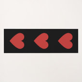 赤いハート黒背景ヨガマット ヨガマット (裏面(横))