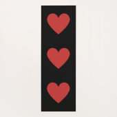 赤いハート黒背景ヨガマット ヨガマット (裏面)