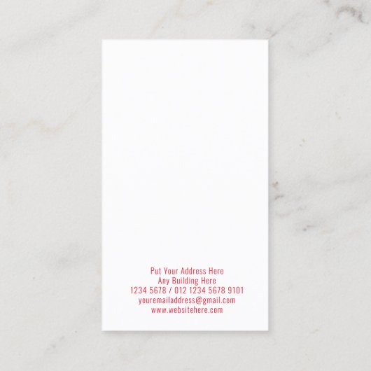 赤いハート3D 名刺 (裏面)