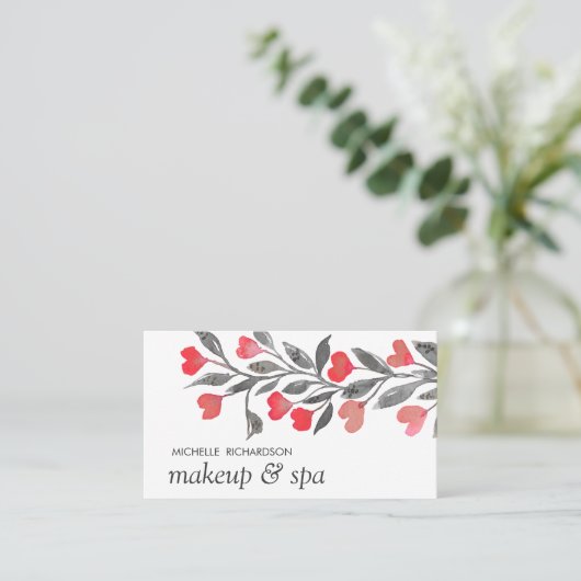 赤いハート|の専門のフェミニンなメモ 予約カード (スタンド正面)