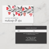 赤いハート|の専門のフェミニンなメモ 予約カード (正面/裏面)