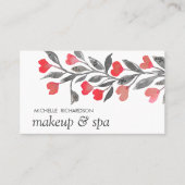 赤いハート|の専門のフェミニンなメモ 予約カード (正面)