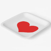 赤いハート ウェディング バースデー ベビーシャワー 白 かわいい ペーパープレート (傾斜あり)