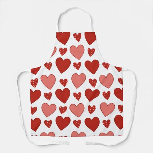 赤いハート エプロン (正面)