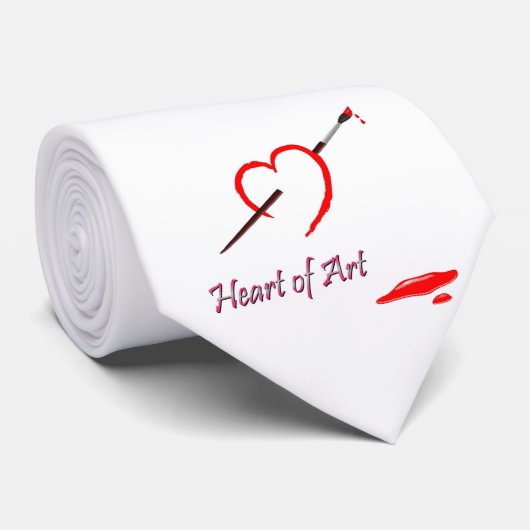 赤いハート・オブ・ア絵を描ート・ラヴ絵を描・ブラシアーティスト ネクタイ (ロール)