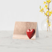 赤いハート。 カード (黄色い花)