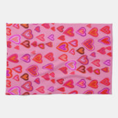 赤いハート キッチンタオル (横)