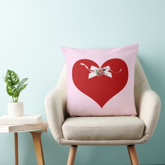 赤いハート クッション (椅子)