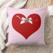 赤いハート クッション (ブランケット)