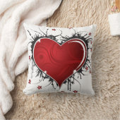 赤いハート クッション (ブランケット)