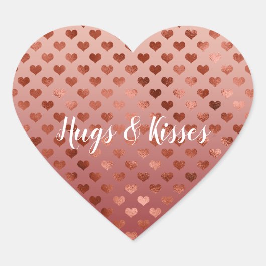 赤いハート グラデーション ハートシール (正面)