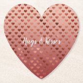 赤いハート グラデーション ペーパーコースター (正面)