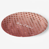 赤いハート グラデーション ペーパープレート (アングル)