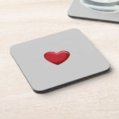 赤いハート グレー おしゃれなラブ ウェディング コースター (左側)