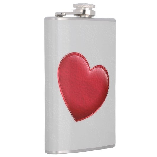 赤いハート グレー おしゃれな愛 ウェディング フラスク (右)