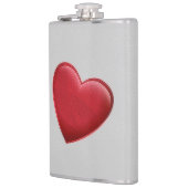 赤いハート グレー おしゃれな愛 結婚式 フラスク (左)