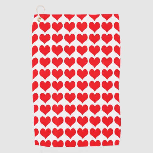 赤いハート ゴルフタオル (正面)