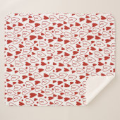 赤いハート シェルパブランケット (正面(横))