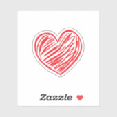 赤いハート シール (シート)