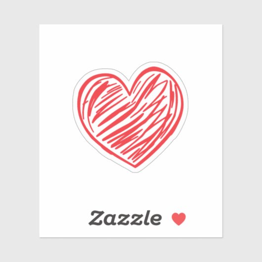 赤いハート シール (シート)