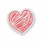 赤いハート シール (正面)