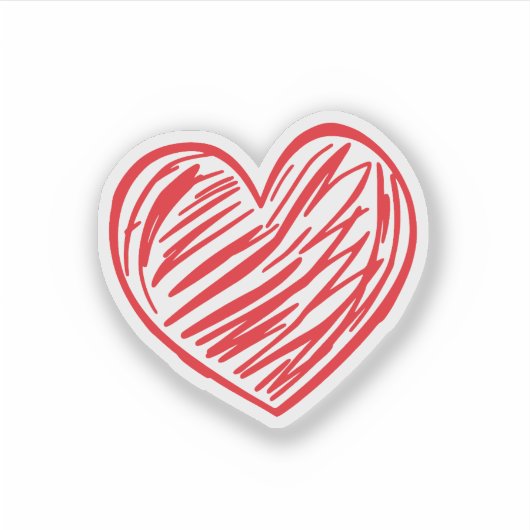 赤いハート シール (正面)