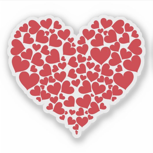 赤いハート シール (正面)