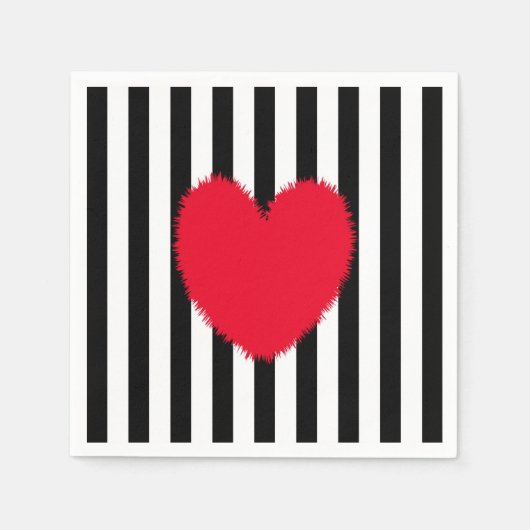 赤いハート スタンダードカクテルナプキン (正面)