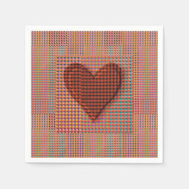 赤いハート スタンダードカクテルナプキン