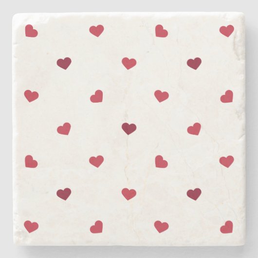 赤いハート ストーンコースター (正面)