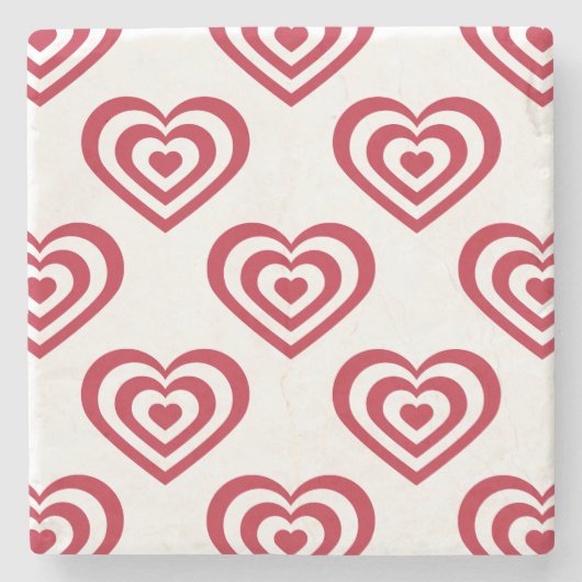 赤いハート ストーンコースター (正面)