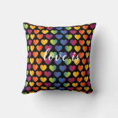 赤いハート(スペークルパターン) クッション (裏面)