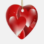 赤いハート セラミックオーナメント (右)