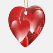 赤いハート セラミックオーナメント (左)