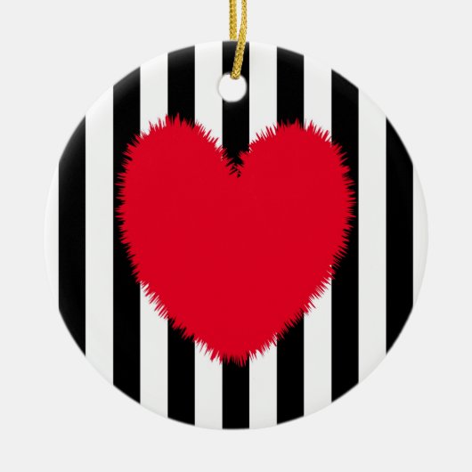 赤いハート セラミックオーナメント (正面)